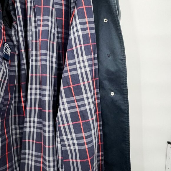 Vintage 80's Burberry Heritage Waterloo Trench Coat Nova Check 10 Long FLAWS - Picture 9 of 13